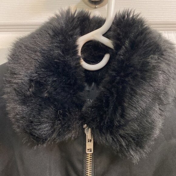 Obey Faux Fur Jacket Full Zipper BLACK Propaganda Women’s Size Medium - Picture 2 of 10